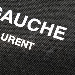 サンローラン リヴ ゴーシュ クラッチバッグ ブラック キャンバス レザー レディース SAINT LAURENT 【中古】