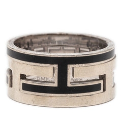 エルメス ムーブアッシュ リング 指輪 サイズ52 ブラック SV925 シルバー レディース HERMES 【中古】