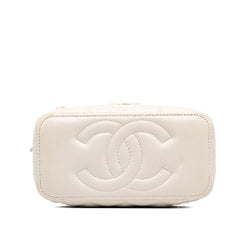 シャネル マトラッセ ココマーク バニティバッグ ショルダーバッグ ホワイト ラムスキン レディース CHANEL 中古