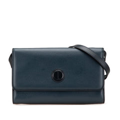 グッチ 斜め掛け ショルダーバッグ ブルー レザー レディース GUCCI 【中古】
