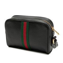 グッチ オフィディア シェリーライン 斜め掛け ショルダーバッグ 517350 ブラック マルチカラー レザー レディース GUCCI 【中古】