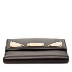 グッチ 二つ折り財布 181896 ブラック レザー レディース GUCCI 【中古】