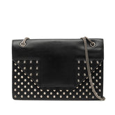 サンローラン スタッズ チェーン ショルダーバッグ ブラック レザー レディース SAINT LAURENT 【中古】