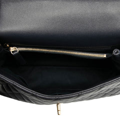 シャネル マトラッセ ココマーク ハンドバッグ ショルダーバッグ 2WAY ネイビー キャビアスキン レディース CHANEL 【中古】