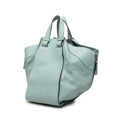ロエベ アナグラム ハンモック ミディアム ハンドバッグ ショルダーバッグ 2WAY ブルー レザー レディース LOEWE 【中古】