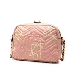グッチ GGマーモント ゴースト チェーン ショルダーバッグ 443499 ピンク レザー レディース GUCCI 【中古】