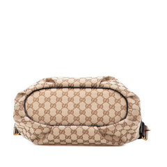 グッチ GGキャンバス ショルダーバッグ 388930 ベージュ ブラウン キャンバス レザー レディース GUCCI 【中古】