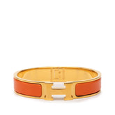 エルメス クリックH PM ブレスレット ゴールド オレンジ メッキ エナメル レディース HERMES 【中古】