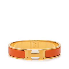 エルメス クリックH PM ブレスレット ゴールド オレンジ メッキ エナメル レディース HERMES 【中古】