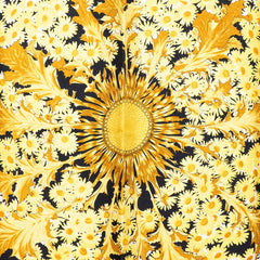 エルメス カレ90 Fleurs et Carlines ひまわりの花束 スカーフ 大判 ブラック マルチカラー シルク レディース HERMES 【中古】