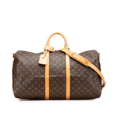 ルイ ヴィトン モノグラム キーポル バンドリエール 55 ボストンバッグ ショルダーバッグ 2WAY M41414 ブラウン PVC レザー レディース LOUIS VUITTON 【中古】