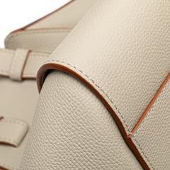 ロエベ ハンモック スモール ハンドバッグ ショルダーバッグ 2WAY ライトグレー ゴールド金具 カーフレザー レディース LOEWE 【中古】