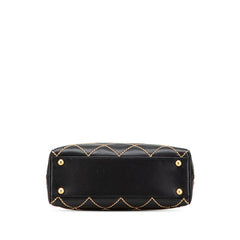 シャネル ココマーク ワイルドステッチ ハンドバッグ ブラック レザー レディース CHANEL 【中古】