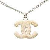 シャネル ココマーク ネックレス シルバー ホワイト メタル 珊瑚 レディース CHANEL 【中古】