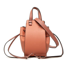 ロエベ アナグラム ハンモック ドローストリング ミニ ハンドバッグ ショルダーバッグ 2WAY ピンク系 レザー レディース LOEWE 中古