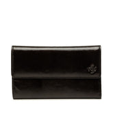 シャネル ココマーク 三つ折り財布 ブラック パテントレザー レディース CHANEL 中古