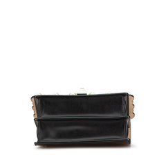 フェンディ キャナイ ミニ パール チェーン ショルダーバッグ 8M0381 ブラック レザー レディース FENDI 【中古】