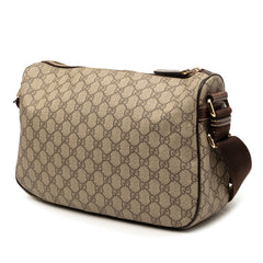 グッチ GGスプリーム 斜め掛け ショルダーバッグ 246881 ベージュ ブラウン PVC レザー レディース GUCCI 【中古】