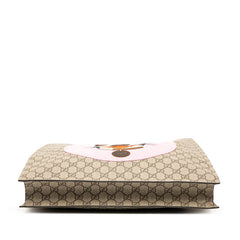 グッチ GGスプリーム ボスコ 犬 ドッグ プリント トートバッグ ショルダーバッグ 2WAY 450950 ベージュ レッド マルチカラー PVC レザー レディース GUCCI 【中古】