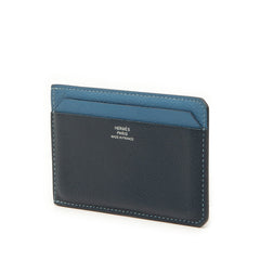 エルメス シティ 4CC カードケース パスケース C刻印 2018 ネイビー ベージュ エバーカラー レディース HERMES 【中古】