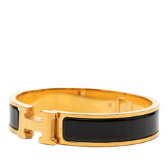 エルメス クリックH PM ブレスレット ゴールド ブラック メッキ エナメル レディース HERMES 【中古】