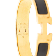 エルメス クリックH PM ブレスレット ゴールド ブラック メッキ エナメル レディース HERMES 【中古】