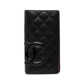 シャネル カンボンライン ココマーク 長財布 ブラック レザー レディース CHANEL 【中古】