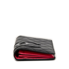 シャネル カンボンライン ココマーク 長財布 ブラック レザー レディース CHANEL 【中古】