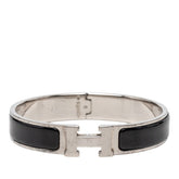 エルメス クリックH PM ブレスレット バングル シルバー ブラック メタル レディース HERMES 【中古】