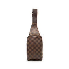 ルイ ヴィトン ダミエ ジェロニモス 旧型 ボディバッグ ウエストバッグ N51994 ブラウン PVC レザー メンズ LOUIS VUITTON 【中古】