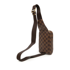 ルイ ヴィトン ダミエ ジェロニモス 旧型 ボディバッグ ウエストバッグ N51994 ブラウン PVC レザー メンズ LOUIS VUITTON 【中古】