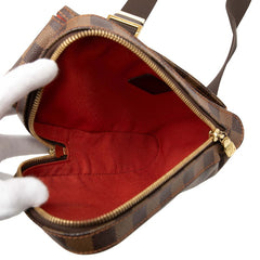 ルイ ヴィトン ダミエ ジェロニモス 旧型 ボディバッグ ウエストバッグ N51994 ブラウン PVC レザー メンズ LOUIS VUITTON 【中古】