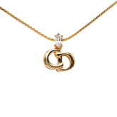 ディオール CDロゴ ネックレス ゴールド メッキ ビジュー レディース Dior 【中古】