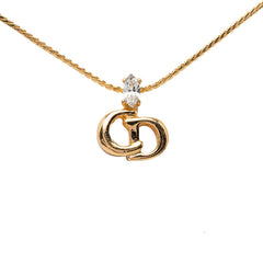 ディオール CDロゴ ネックレス ゴールド メッキ ビジュー レディース Dior 【中古】