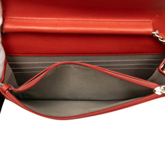 シャネル ココマーク チェーン ショルダーバッグ ウォレットバッグ A48654 レッド キャビアスキン レディース CHANEL 【中古】