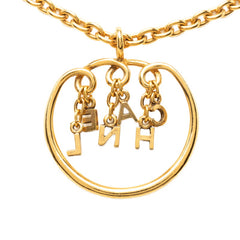 シャネル ロゴ ネックレス ゴールド メッキ レディース CHANEL 【中古】
