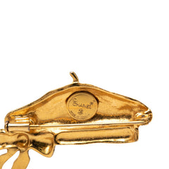 シャネル ベレー帽 リボン モチーフ ブローチ ゴールド メッキ レディース CHANEL 【中古】