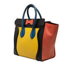 セリーヌ ラゲージ ミニショッパー ハンドバッグ マルチカラー レザー レディース CELINE 【中古】
