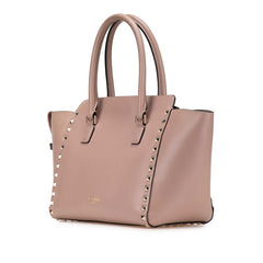 ヴァレンチノ ロックスタッズ ハンドバッグ ショルダーバッグ 2WAY グレージュ レザー レディース Valentino 【中古】