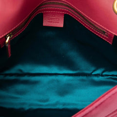 グッチ GGマーモント BLIND FOR LOVE 刺繍 チェーン ショルダーバッグ ハンドバッグ 443496 ピンク ベロア レディース GUCCI 【中古】