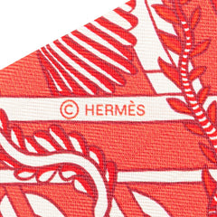 エルメス ツイリー ANIMAPOLIS スカーフ レッド マルチカラー シルク レディース HERMES 【中古】
