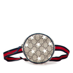 グッチ チルドレンズ GGスプリーム スター ウエストバッグ 502330 ベージュ ネイビー PVC レザー レディース GUCCI 【中古】