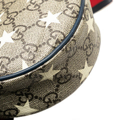 グッチ チルドレンズ GGスプリーム スター ウエストバッグ 502330 ベージュ ネイビー PVC レザー レディース GUCCI 【中古】