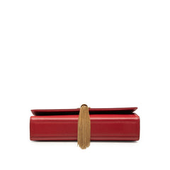 サンローラン ケイト タッセル ミディアム YSLロゴ チェーン ショルダーバッグ レッド レザー レディース SAINT LAURENT 【中古】