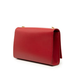 サンローラン ケイト タッセル ミディアム YSLロゴ チェーン ショルダーバッグ レッド レザー レディース SAINT LAURENT 【中古】