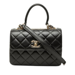 シャネル マトラッセ ココマーク ハンドバッグ チェーン ショルダーバッグ ブラック ラムスキン レディース CHANEL 【中古】