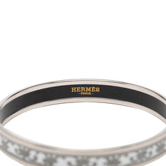 エルメス エマイユPM 七宝焼き バングル シルバー ホワイト メタル レディース HERMES 【中古】