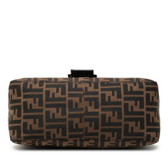 フェンディ ズッカ ワンショルダーバッグ ブラウン ブラック キャンバス レザー レディース FENDI 【中古】