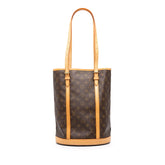 ルイ ヴィトン モノグラム バケットGM トートバッグ ショルダーバッグ M42236 ブラウン PVC レザー レディース LOUIS VUITTON 中古