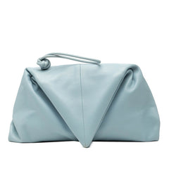 ボッテガヴェネタ トライアングル クラッチバッグ ライトブルー レザー レディース BOTTEGAVENETA 【中古】